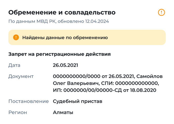 Обременения